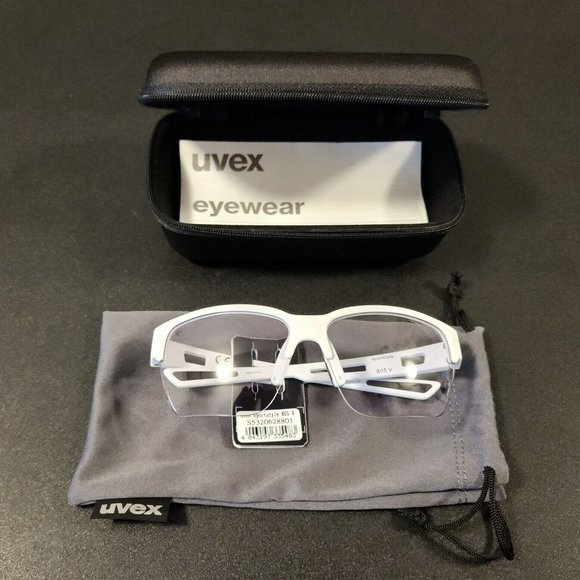 COPY - UVEX Sportstyle 805 V Sunglasses Mens Polarized Smoke Lens White Frame - Picture 1 of 10